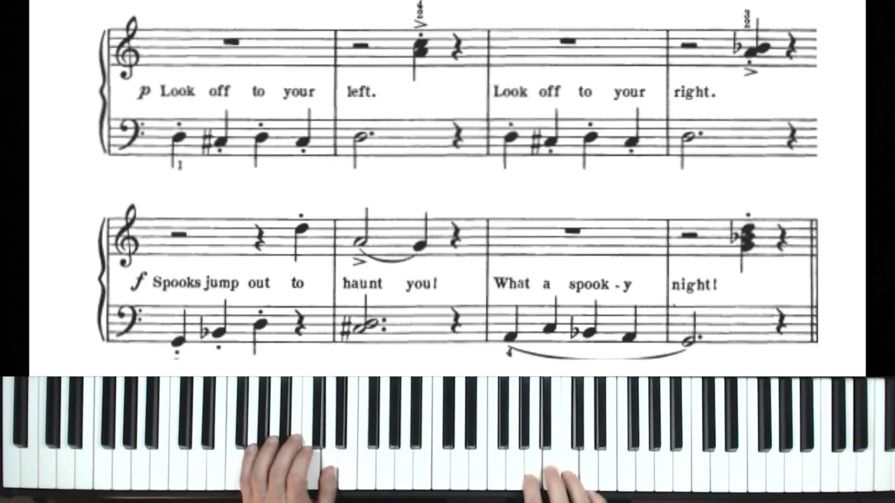 22. Bastien - Livello 1 - Fantasmi! - piano tutorial by Antonio De Angelis