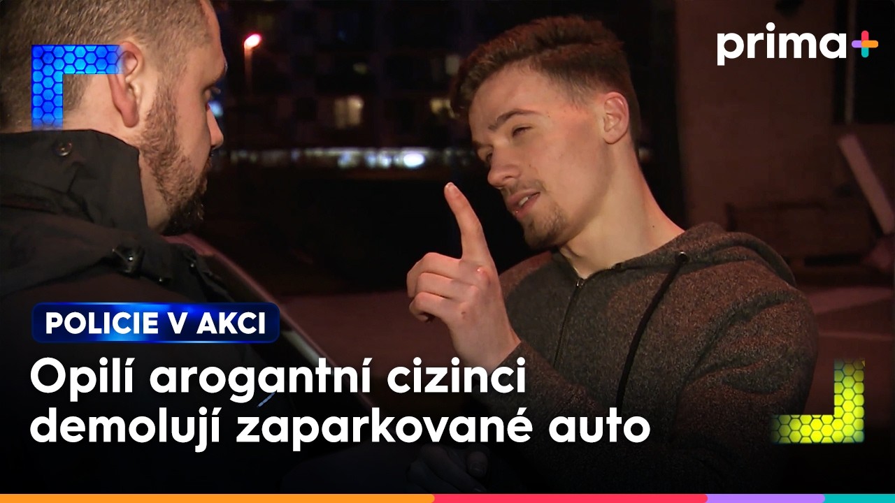 Mladíci demolují zaparkované auto na ulici | Policie v akci