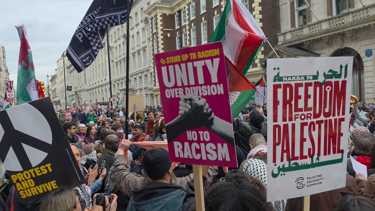 Nakba 78: 250,000 'March for Palestine United Against Tommy Robinson & the far right' in London