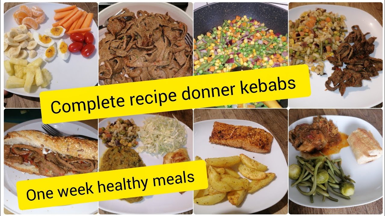 Weight loss and healthy meals 1 week ideas / Full recipe of Donner kebab by Shiba cooking.