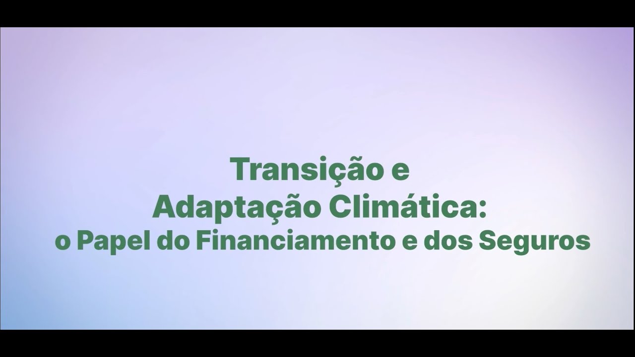 Painel: Transição e Adaptação Climática o Papel do Financiamento e dos Seguros