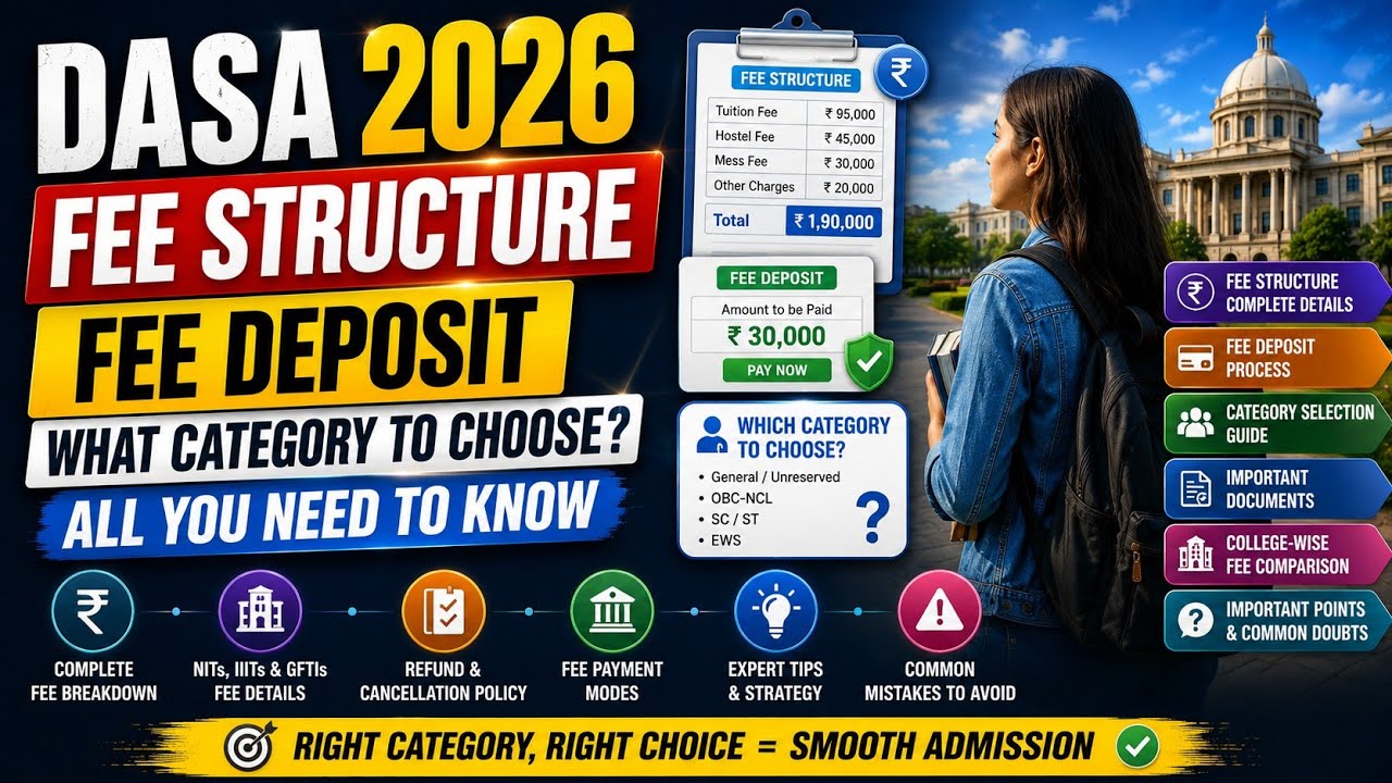 DASA 2026 Fee Structure Explained | Fee Deposit + Category Selection + Complete Guide 🔥