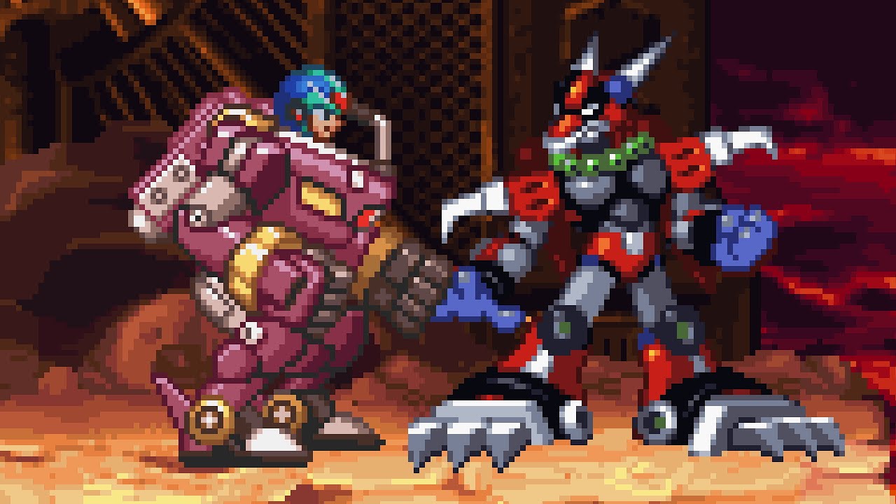 Raiden Ride Armor vs. Magma Dragoon - Mega Man X4 TAS