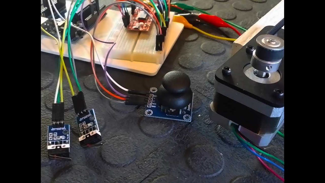 Управление шаговым двигателем с помощью Arduino, джойстика, простого драйвера и концевых выключат...