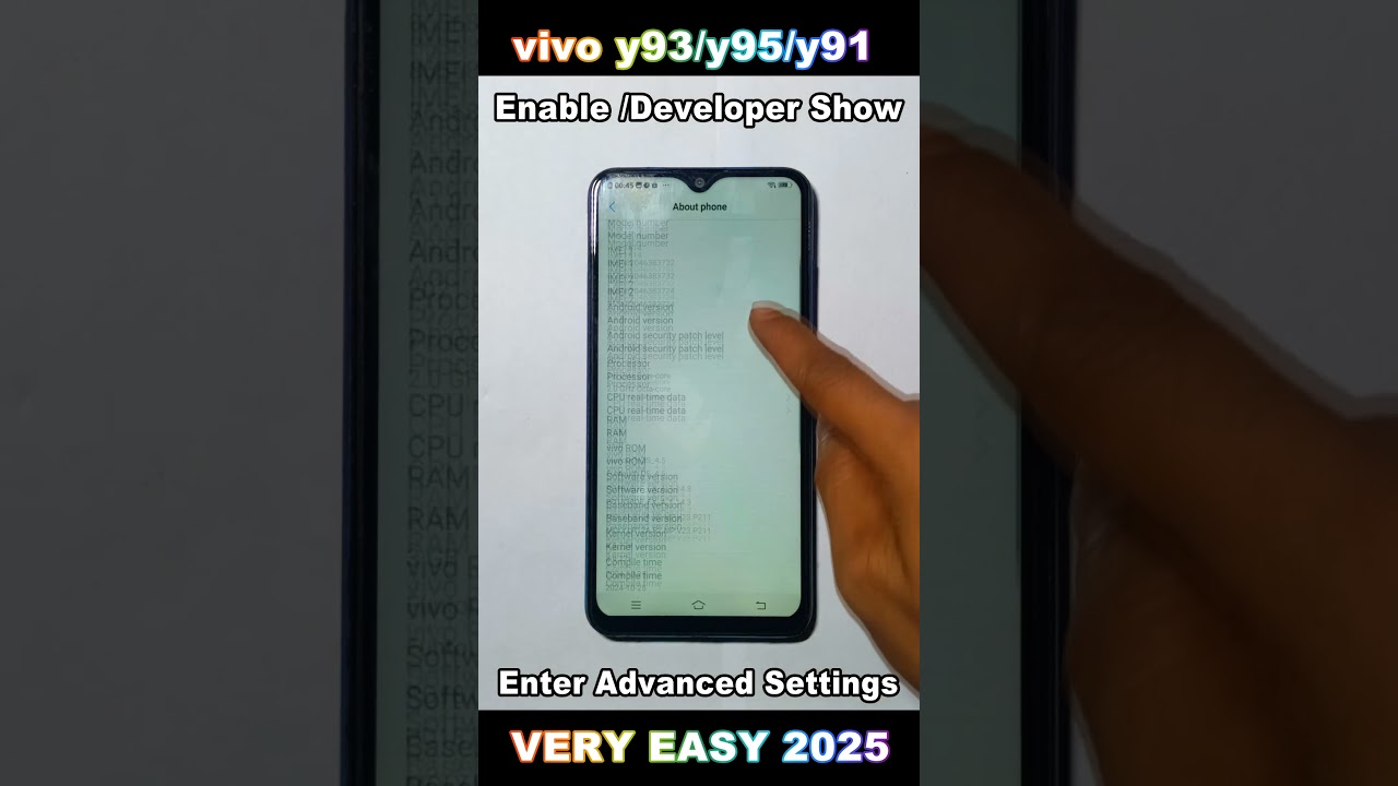 how to vivo y93, y95 ,y91 ,y90 on developer option - how to enable developer options for vivo 2025