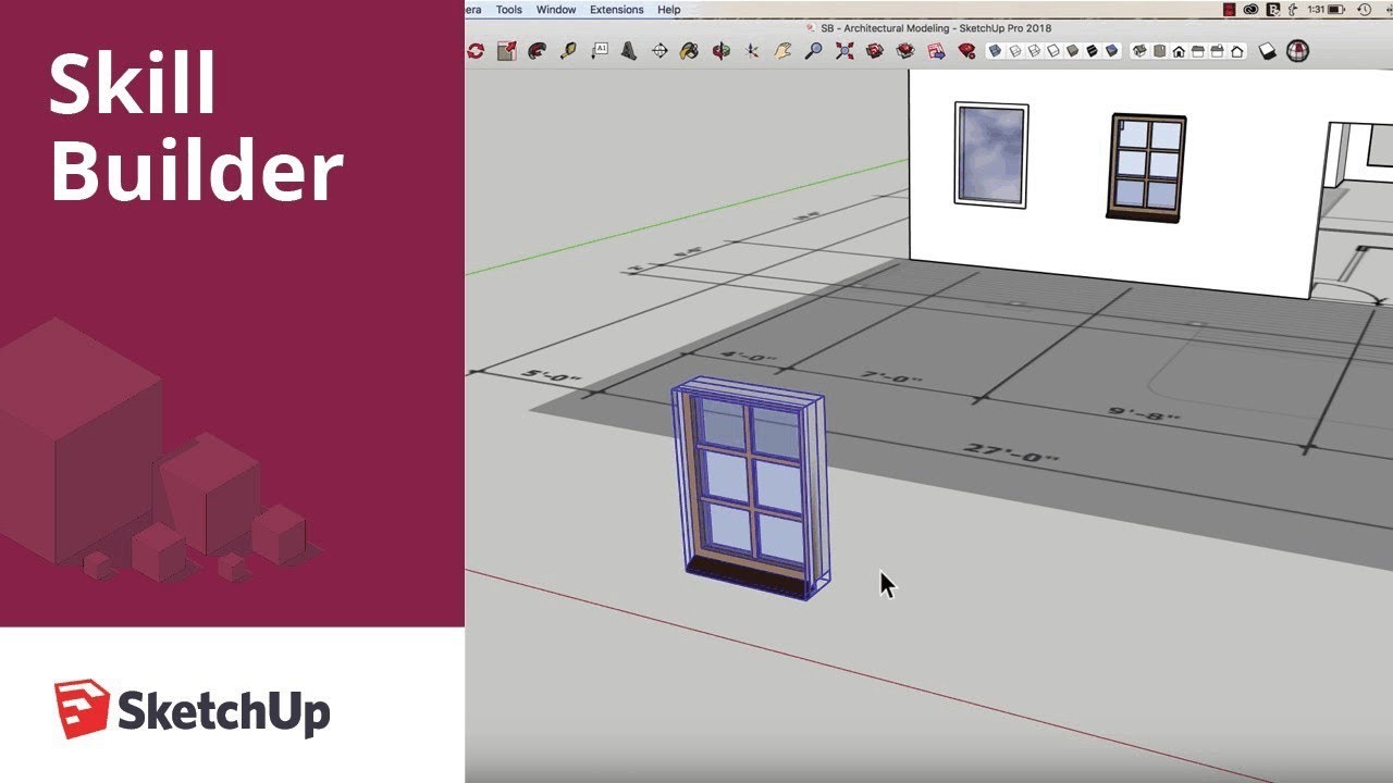Sketchup Skill Builder: компоненты окон