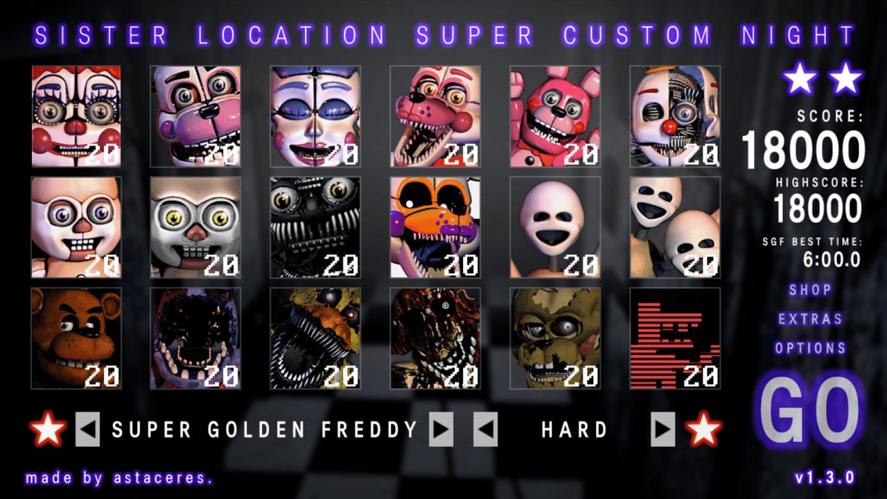 Super Golden Freddy COMPLETE - Sister Location Super Custom Night v1.3.0