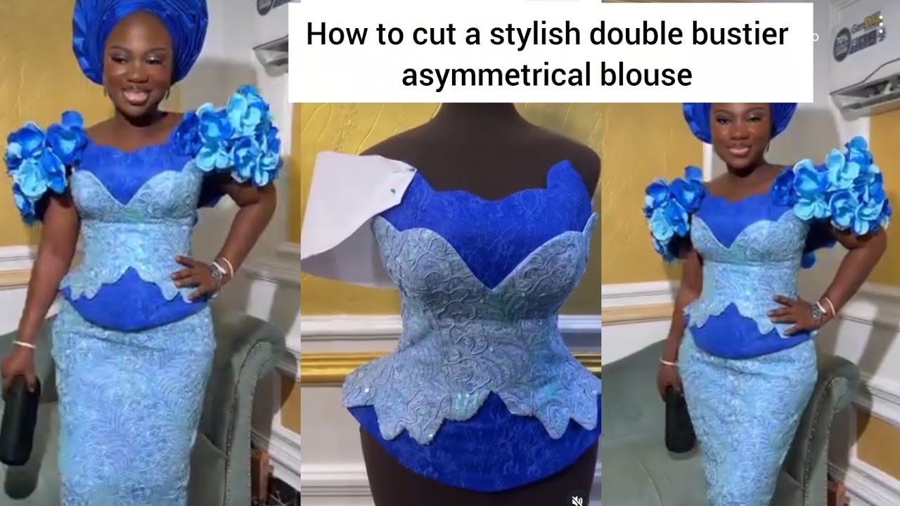 HOW TO CUT A DOUBLE BUSTIER ASYMMETRICAL BLOUSE #bustier 