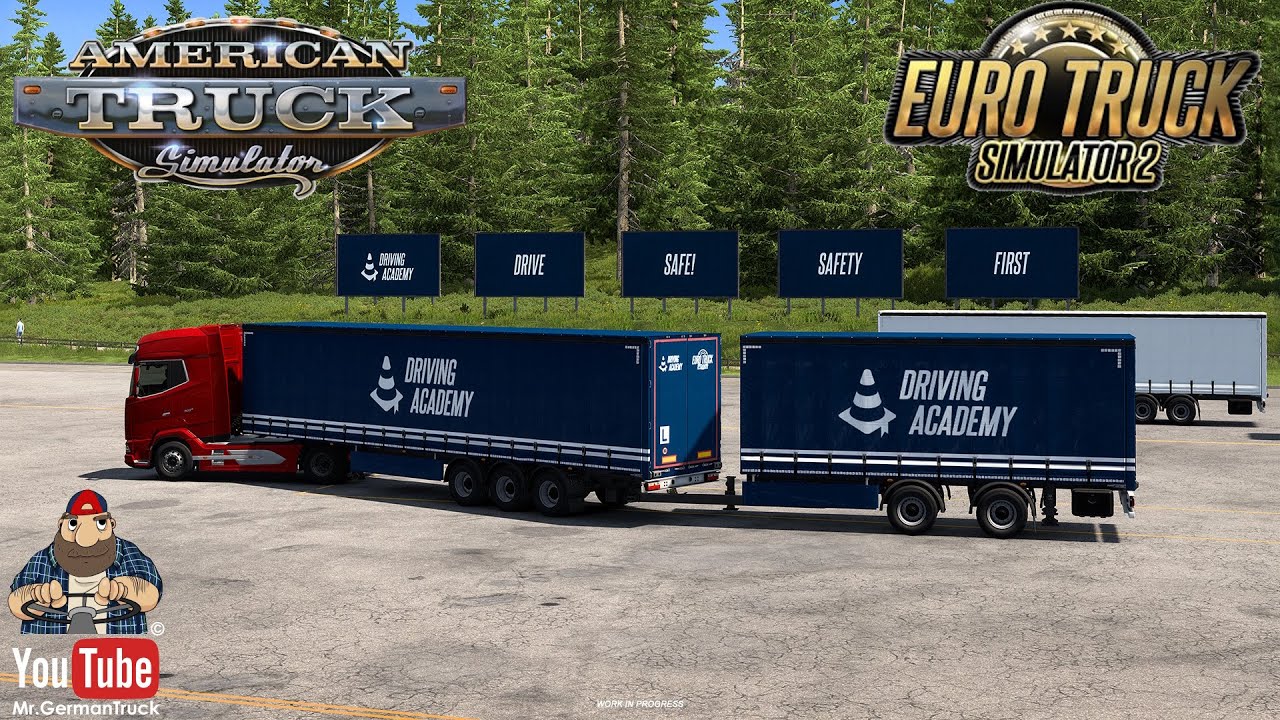 Euro Truck Simulator 2 & American Truck - 1.58 Update : Driving Academy - Double Trailer Handling
