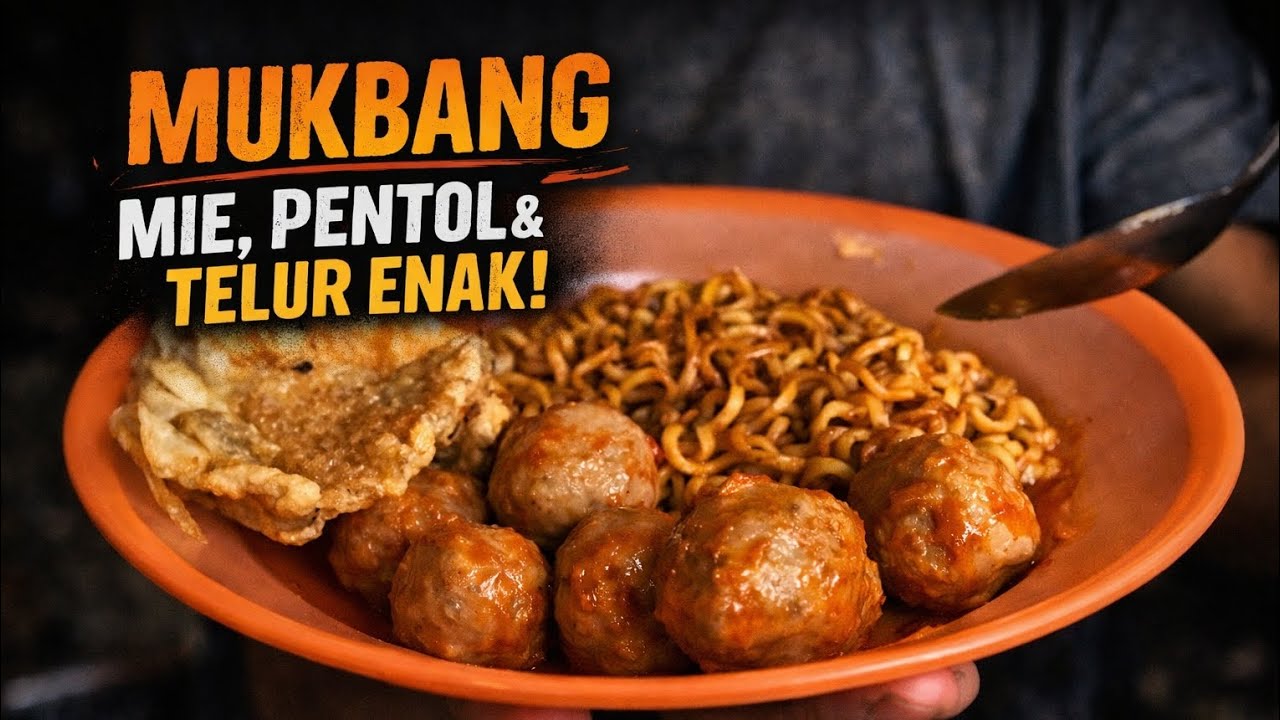 MUKBANG Mie Pedas + Pentol & Telur! Enak Banget Bikin Nagih!