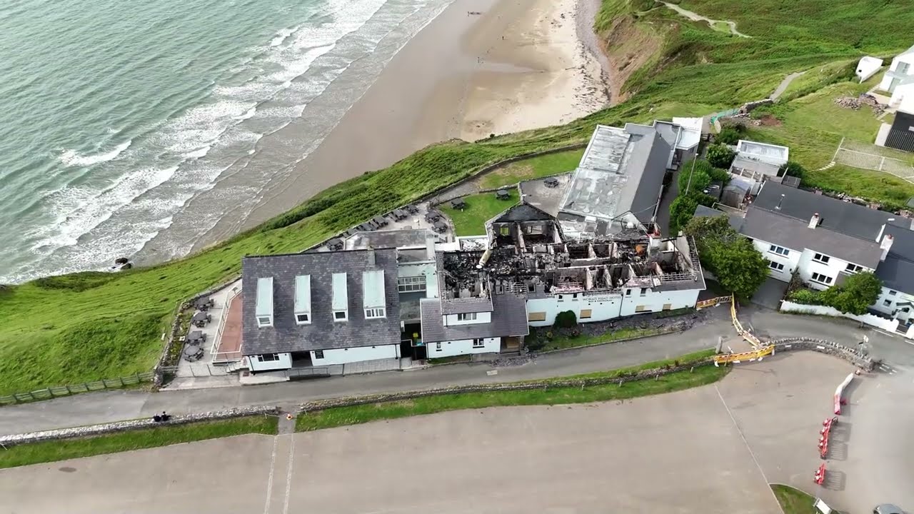 Worms head hotel, Rhossili, after the fire