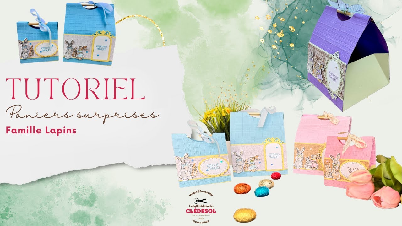 {Tutoriel Pâques} Duo de paniers Famille Lapins