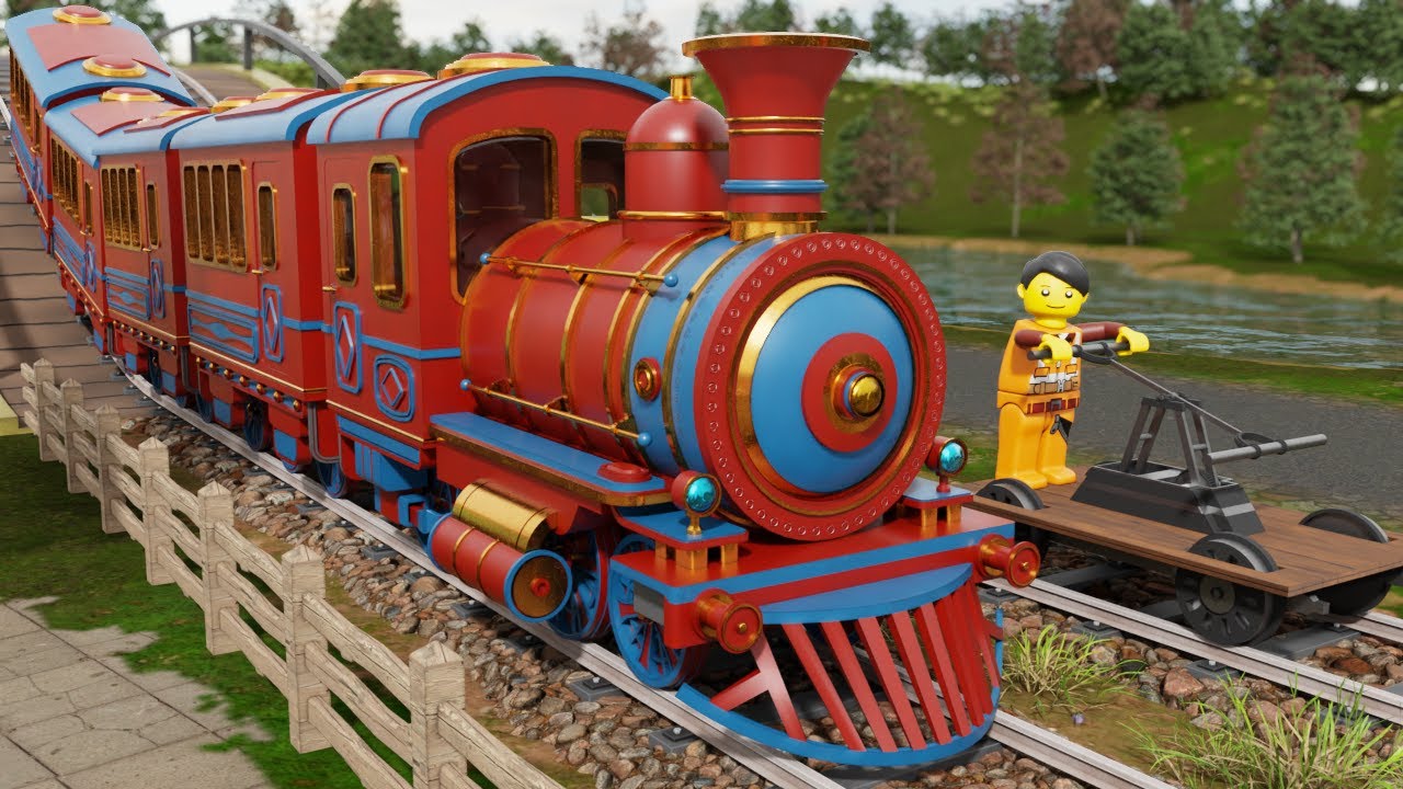 Lego Train Escape! 🚂 Rolling Rock Chase | Choo Choo Train Kids Videos