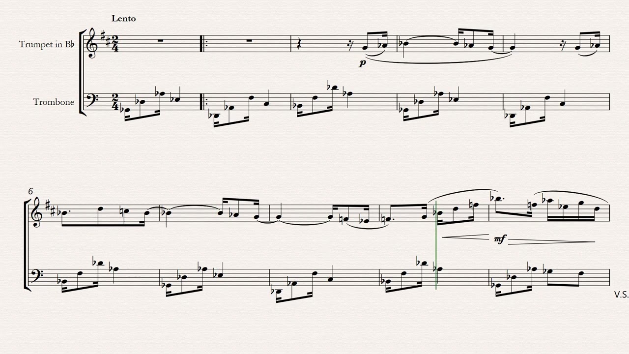 Claudio Santoro Paulistana No 1 Trumpet and Trombone Sheet Music