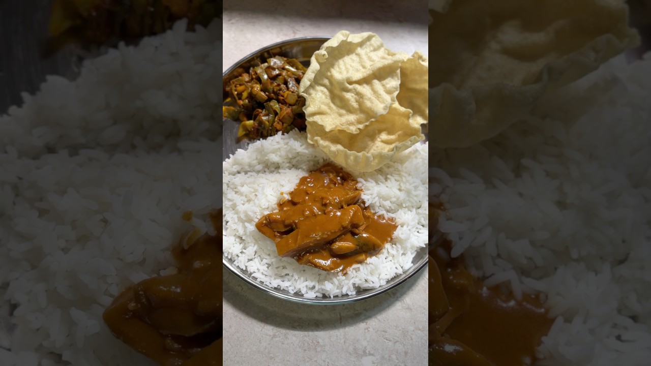 Lunch Recipe | Rice Kara Kuzhambu Avarakkai Poriyal Apalam 