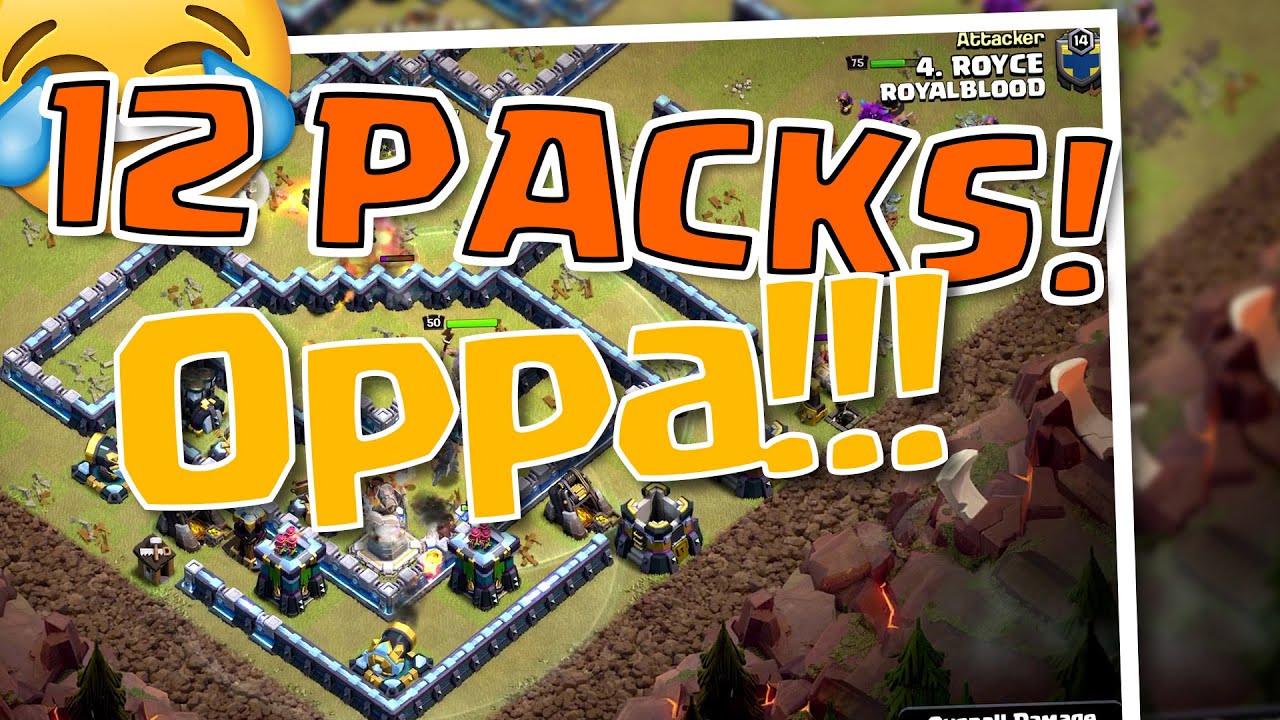 12 PACKS! Oppa Royce!!! ASTIG! (Talo kame dito! HAHA)  - Clash of Clans [Tagalog/English]