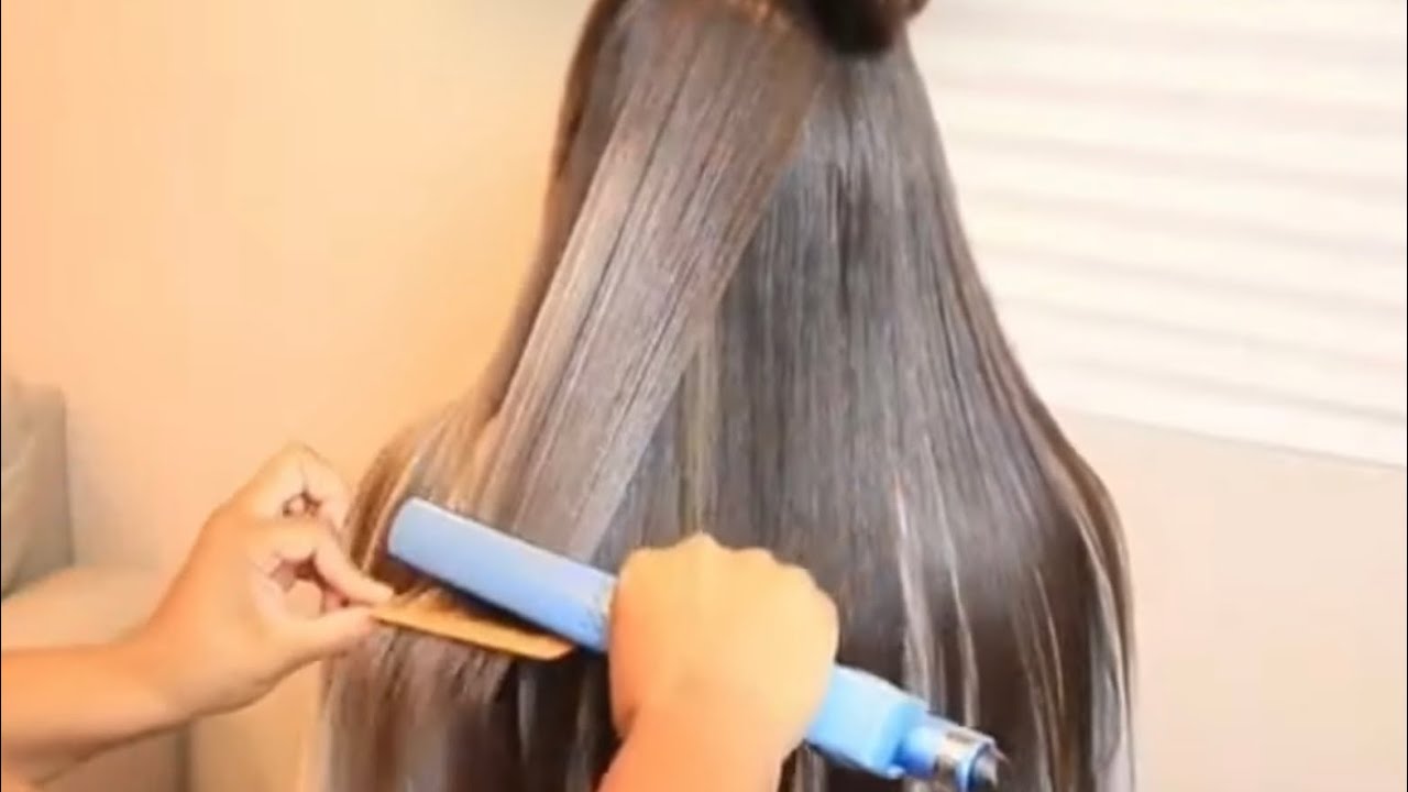 Keratin, Frizz ,Long Hair! OLAPLEX 1 treatment & silk press in color treated hair! @IamCynDoll