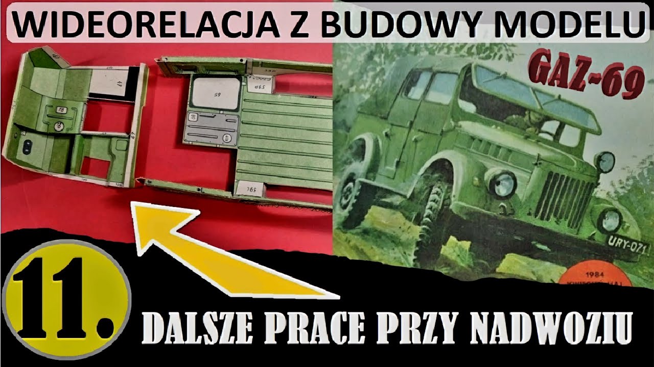 MODELARSTWO KARTONOWE #11 relacja z budowy modelu GAZ 69 Mały Modelarz, kartonowy model