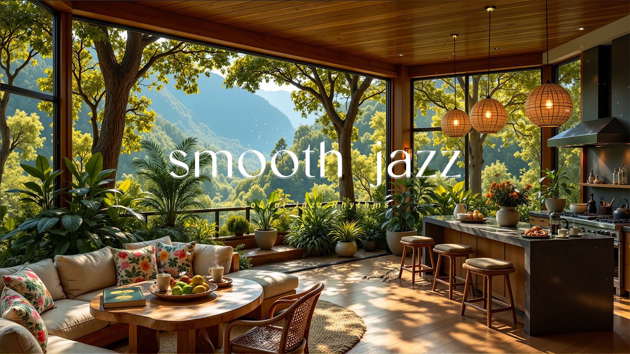 Smooth Jazz in a Restful Café Ambience | Warm Indoor Jazz With Forest Sounds for Work