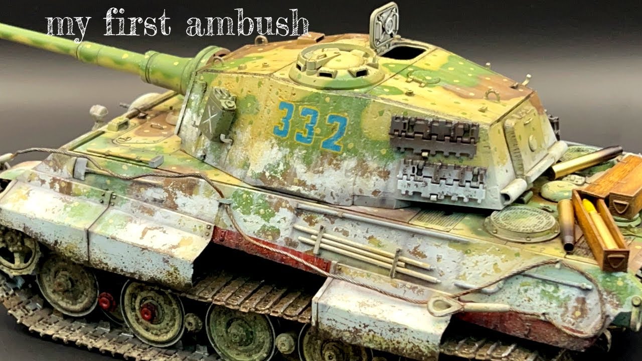 TAMIYA 1/35 KING TIGER 【my first ambush！】TANK MODEL #scalemodelpainting #modelmaking #プラモデル