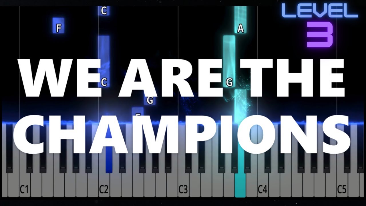 We Are The Champions - Queen - INTERMEDIATE Piano Tutorial