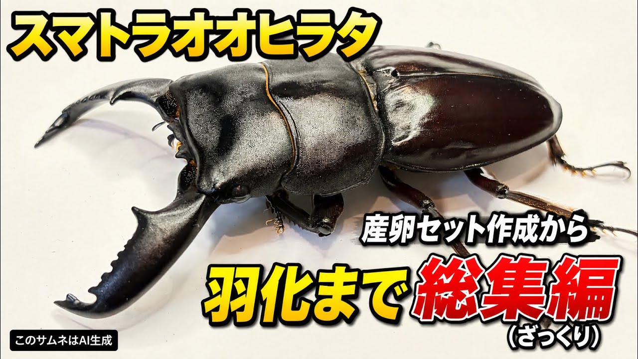 スマトラオオヒラタの産卵セットから羽化まで一本にしただけの奴