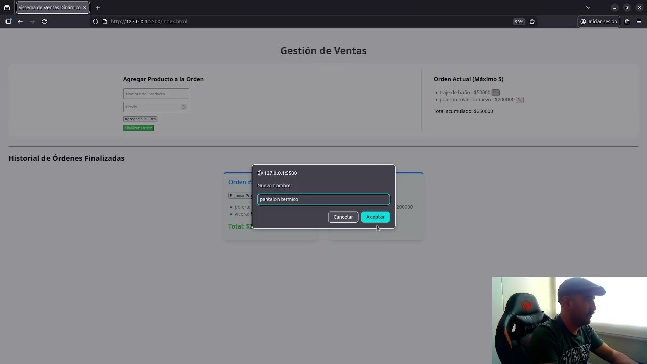 SISTEMA DE ORDENES CRUD EN LOCALSTAGE CON JS, HTML, CSS #11