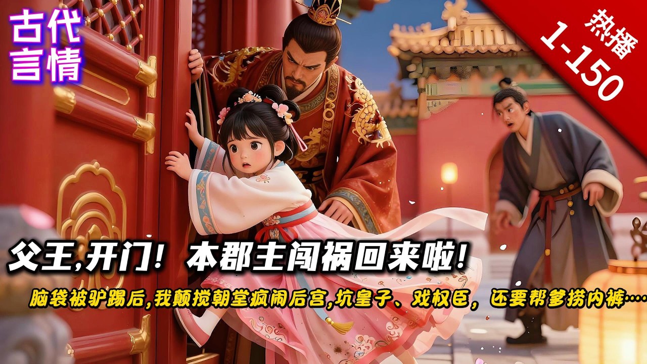 爆款新书🏅搞笑沙雕🔥9.1分，88.1万人追【父王，开门！本郡主闯祸回来啦】少女魂穿大靖娇蛮郡主，脑袋被驴踢后，颠搅朝堂、疯闹后宫，坑皇子、戏权臣，闯祸就拍门喊父王，被帝王极致偏宠，横行无忌，爽翻朝野