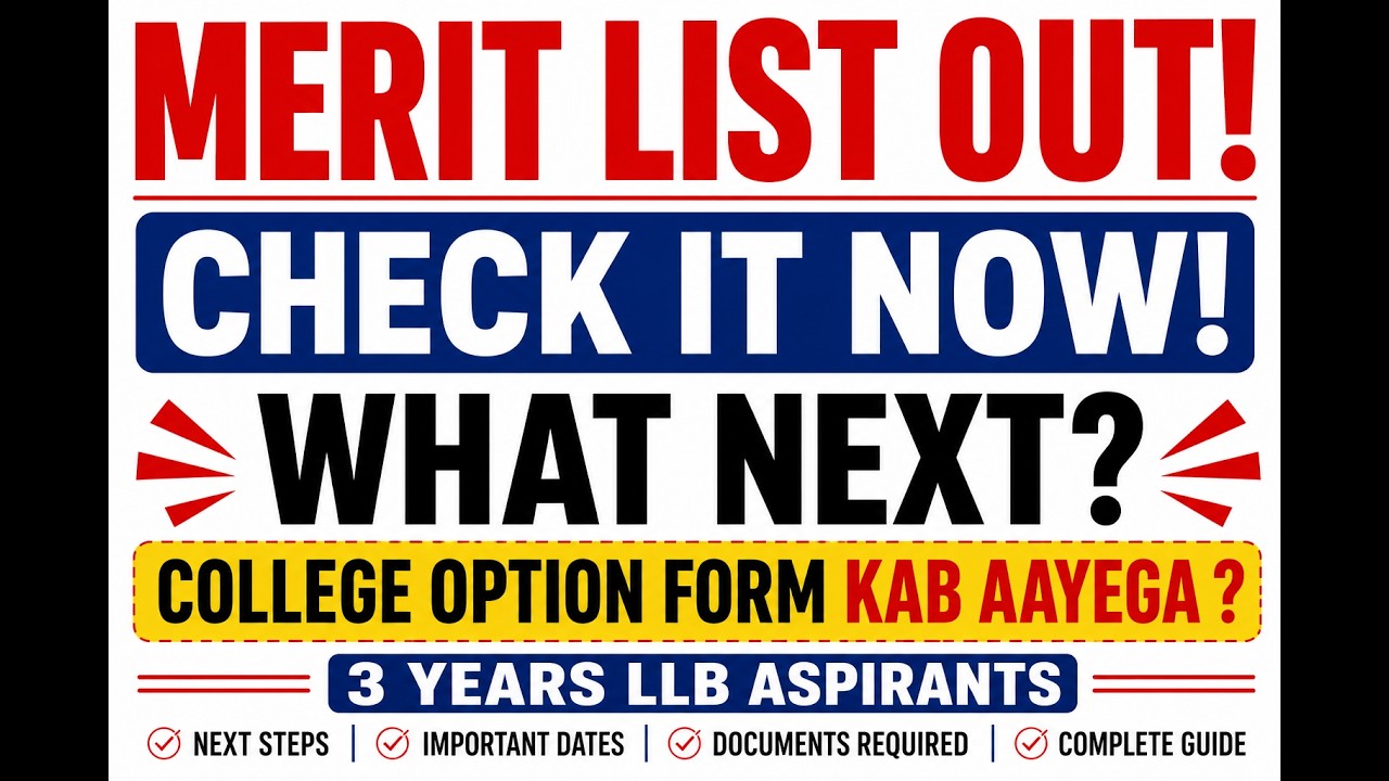 3 Years MAH CET LAW 2027 Merit List OUT! 🔥 What Next? | College Option Form ?