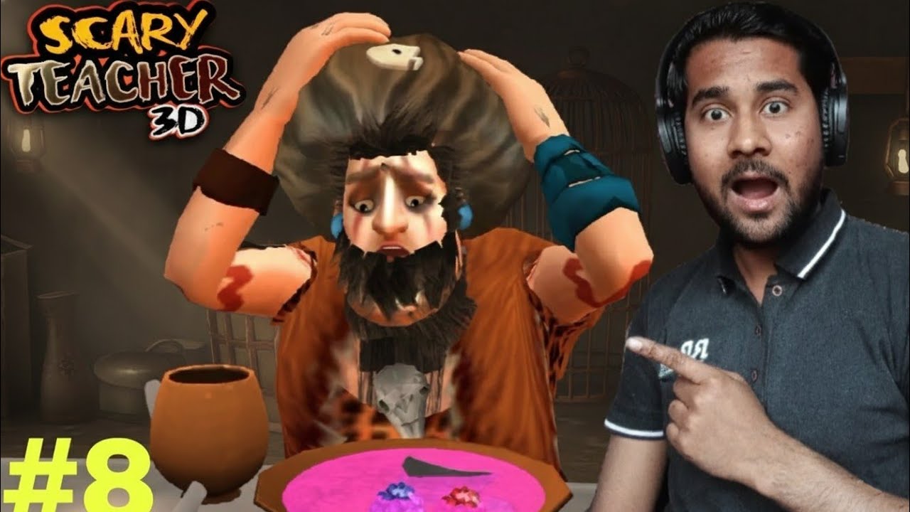 MISS T GET GORILLA HAIR ON HER FACE! 😂 | SCARY TEACHER 3D : STONE AGE 