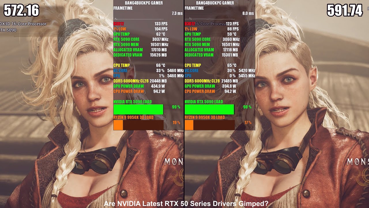 NVIDIA RTX 5090, 1 year Old Launch Driver VS Current Driver 4K Benchmarks
