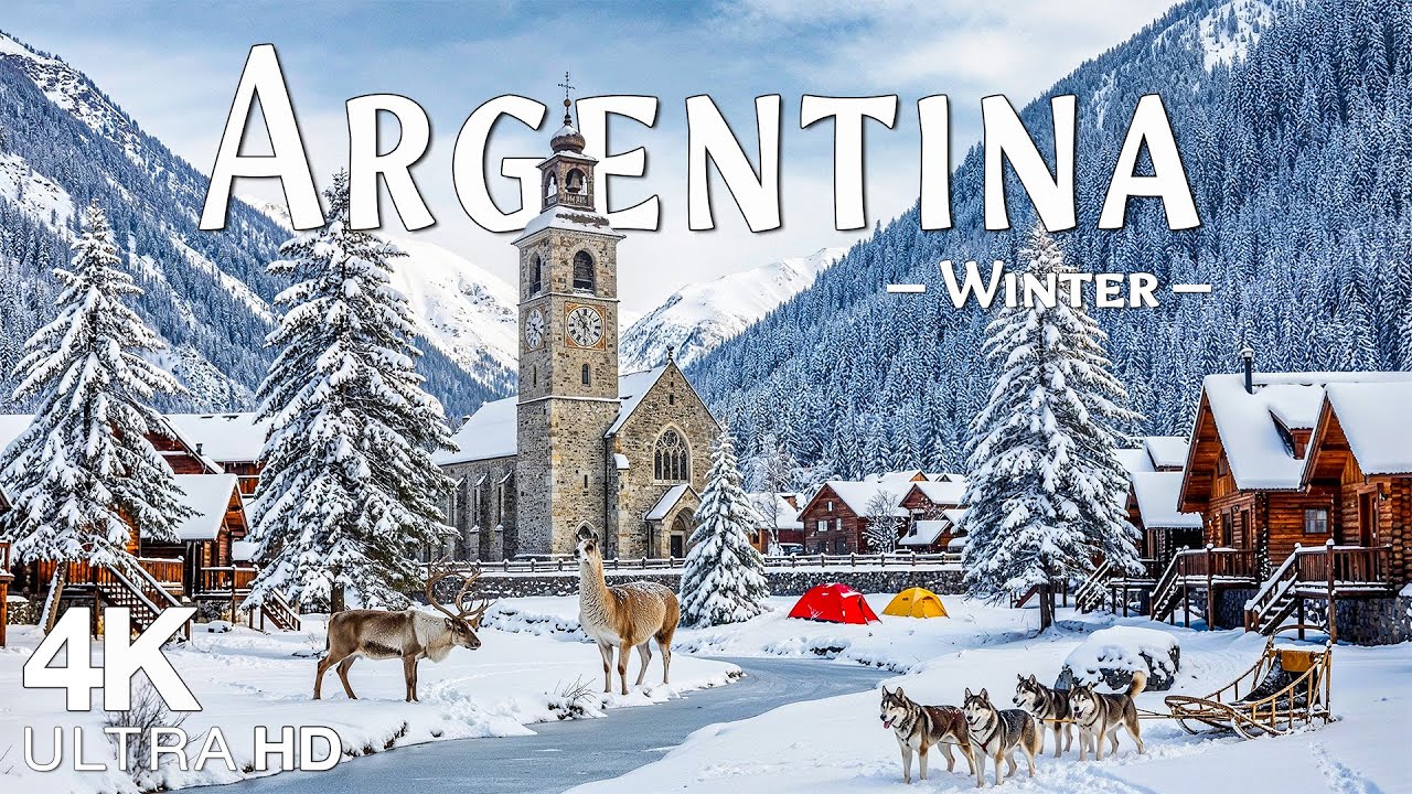 Winter Argentina 4K Ultra HD • Stunning Footage Argentina, Scenic Relaxation Film with Calming Music