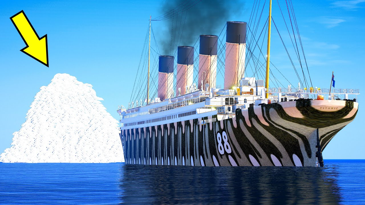 Military Titanic Destroys The Iceberg In GTA 5 (Titanic Sinking)