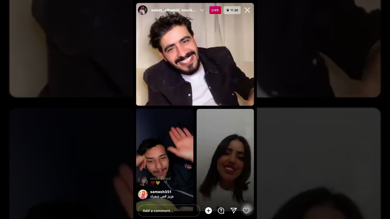 لايف سالم الحمد مع عزيز مامي و نور قمر