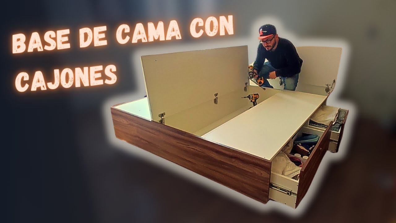 Base de cama con CAJONES - Modular y en MELAMINA