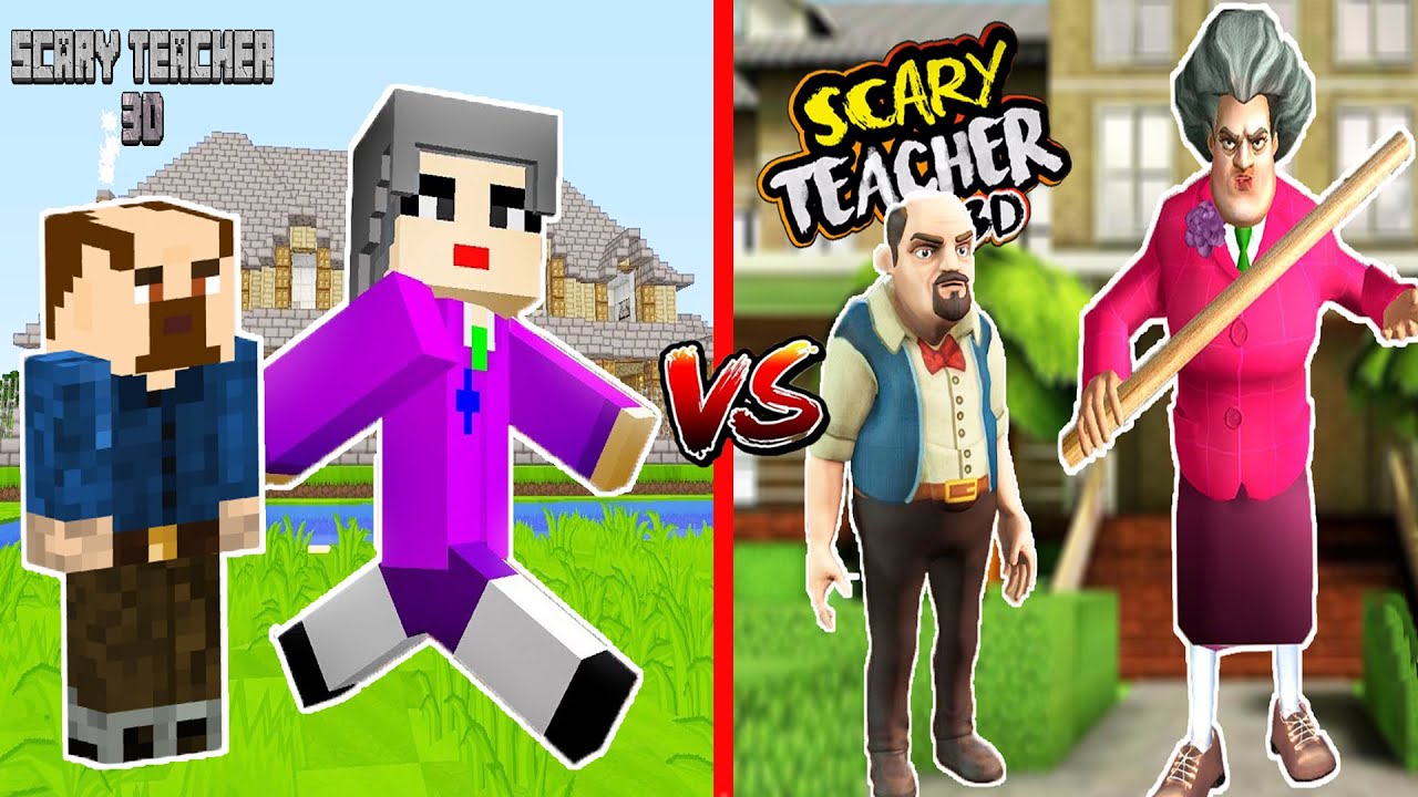EFSANE SCARY TEACHER KAPIŞMA 😲 Minecraft vs Scary Teacher 3D