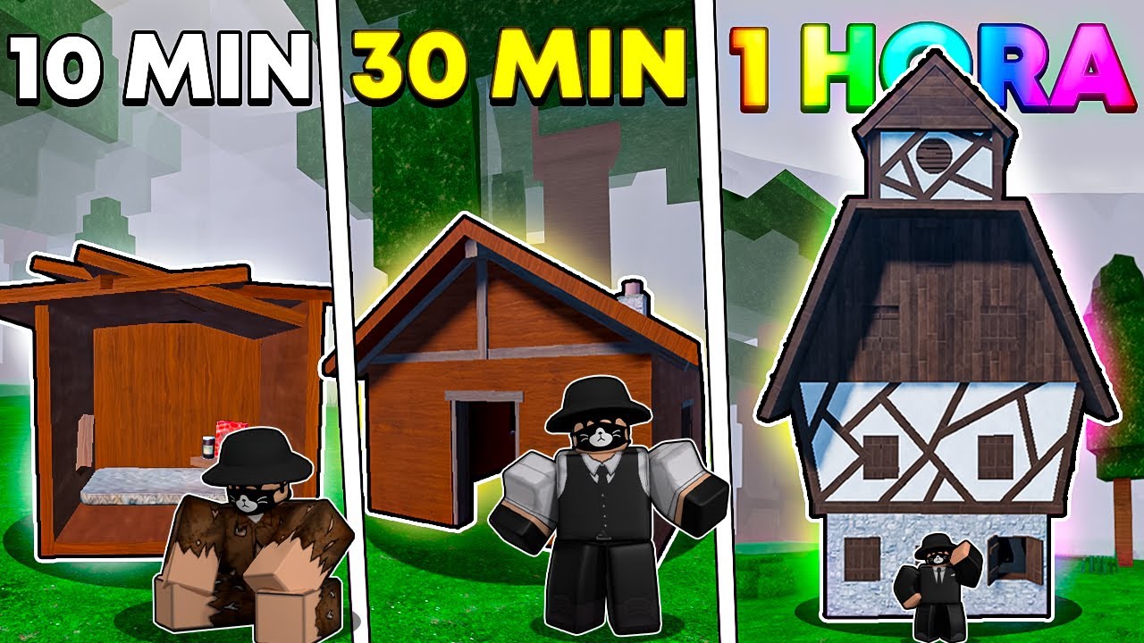 CONSTRUÍ BASE de 10 MIN VS 30 MIN VS 1 HORA! 99 NOCHES EN EL BOSQUE