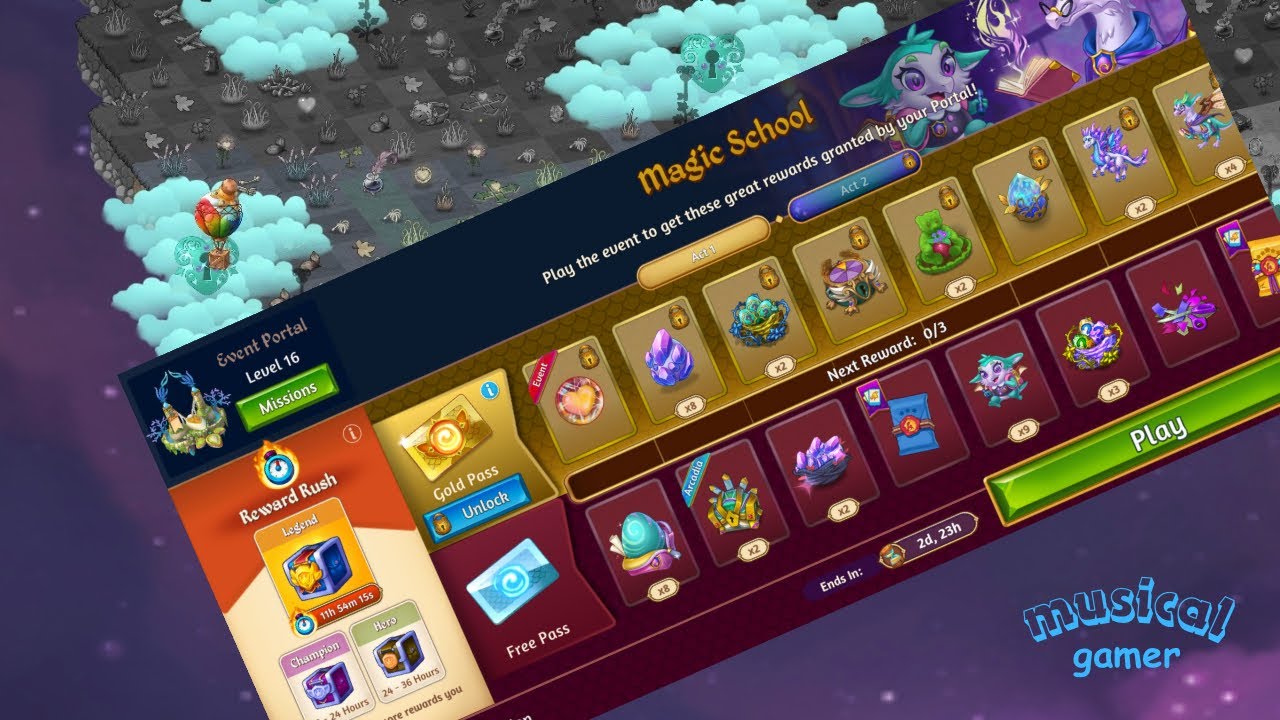 MERGE DRAGONS MAGIC SCHOOL EVENT! Level 10 point item, cloud keys, healing land, collecting rewards