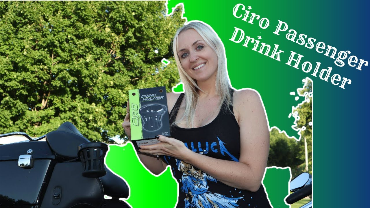 Heather gets her own Ciro Drink Holder for the Harley.