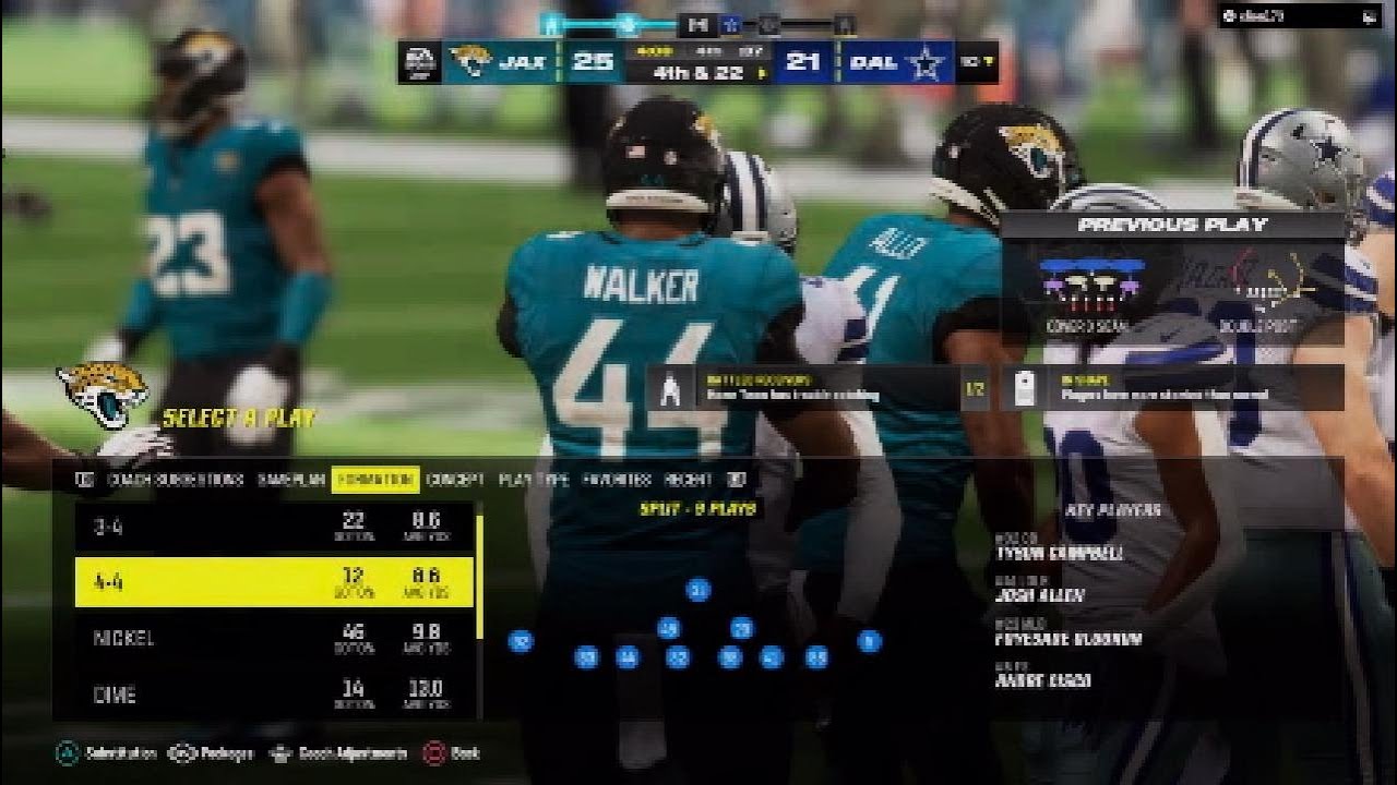 4-4 Split Defense ! Jacksonville Jags Athleticism !