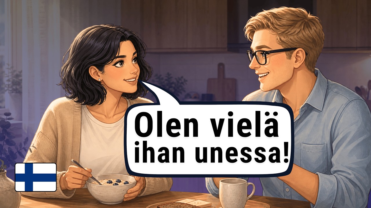 My Morning Routine in Finland &ndash; 10 Slow Finnish Conversation & Listening Practice (A1&ndash;A2, Subtitles)