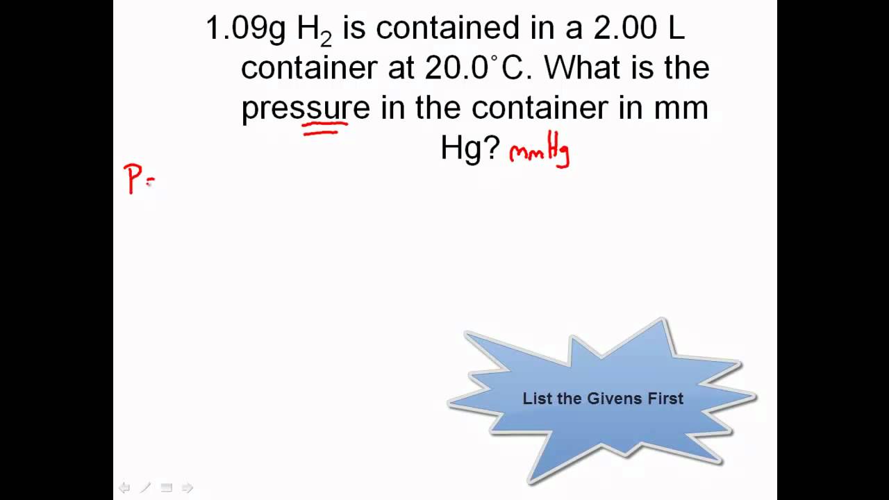 IDEAL GAS LAW PRACTICE - Chemistry Gas Laws