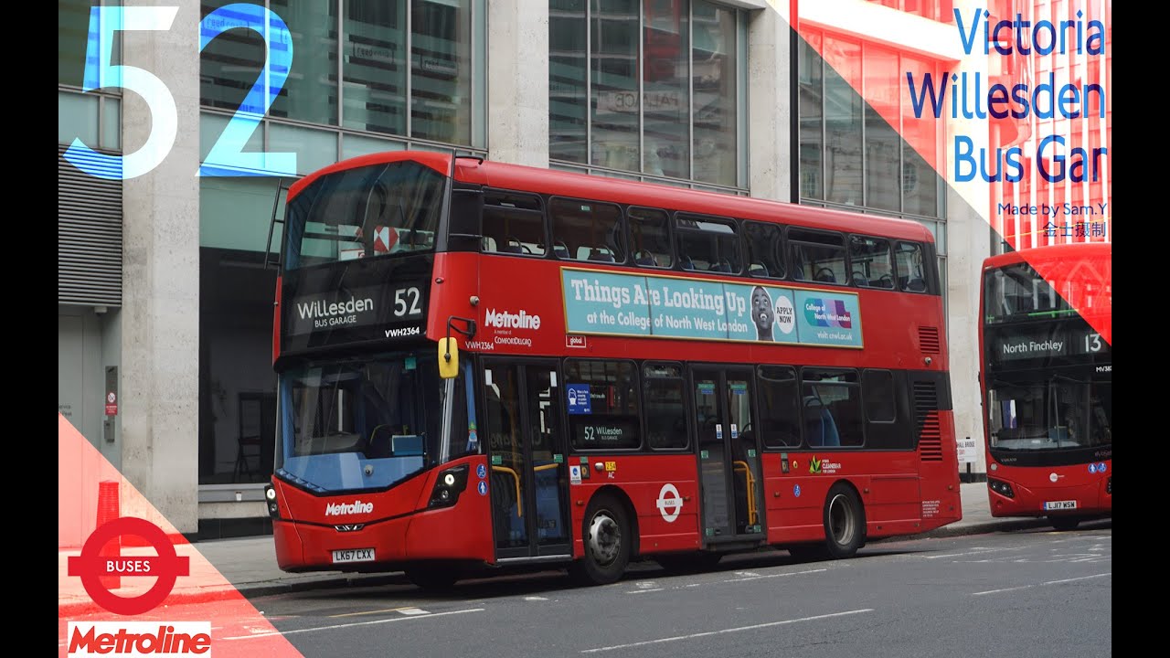 London Buses: Victoria 52 Willesden Bus Garage