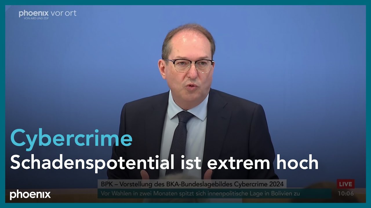 Vorstellung BKA-Bundeslagebild Cybercrime 2024 mit Alexander Dobrindt (CSU) & Holger M&uuml;nch (BKA)