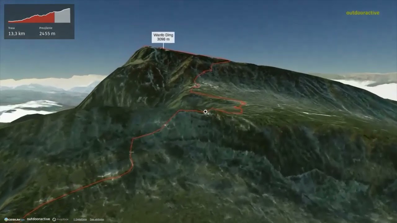 Mount Emei ∆ hiking trails ∆ 3d-trail.com/china/