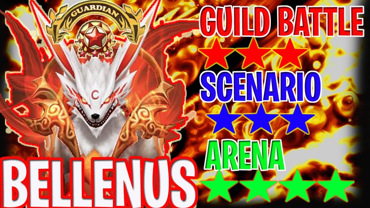 BELLENUS FIRE DRUID FULL TEST ON G3 GUILD BATTLE, STORY AND GUARDIAN ARENA - Summoners War
