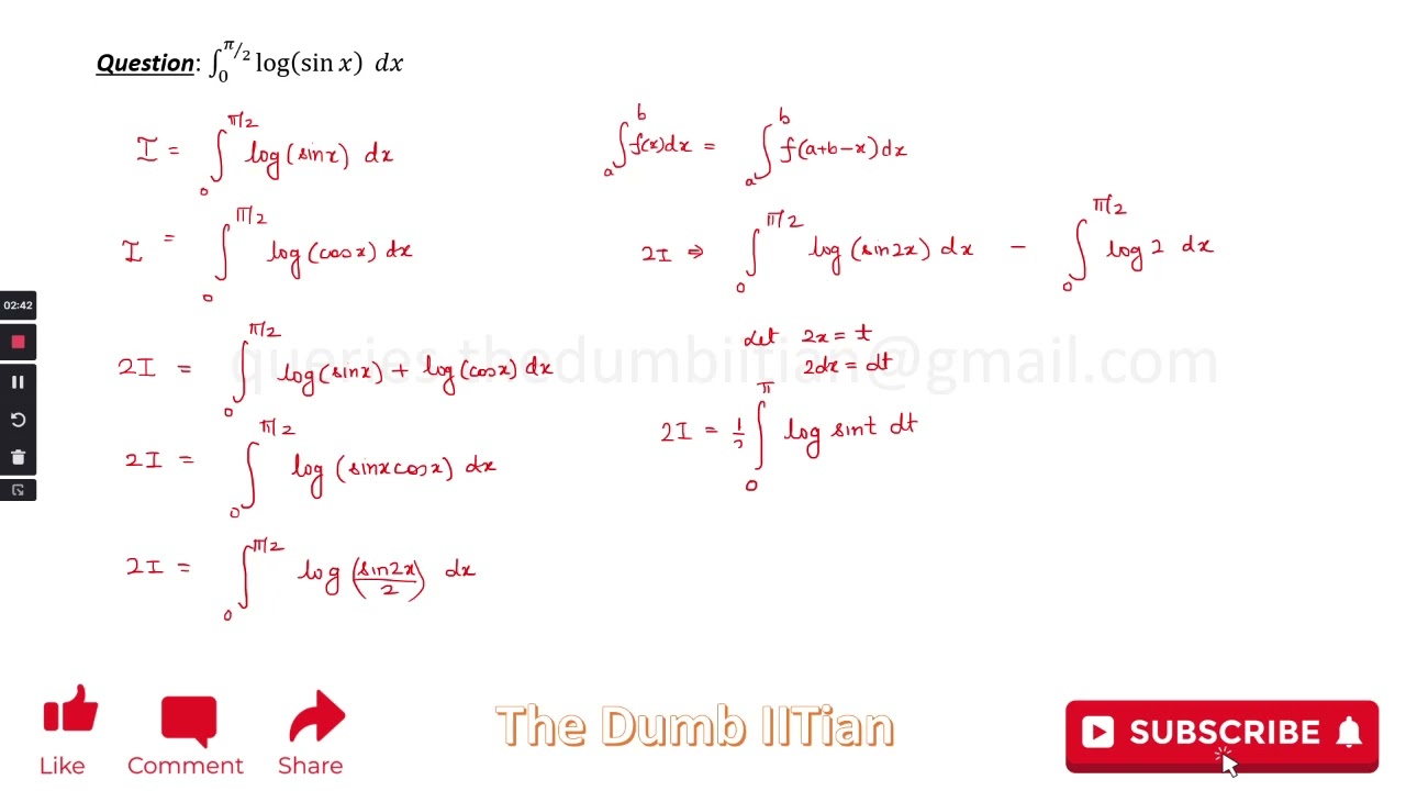 Integration of log(sinx)
