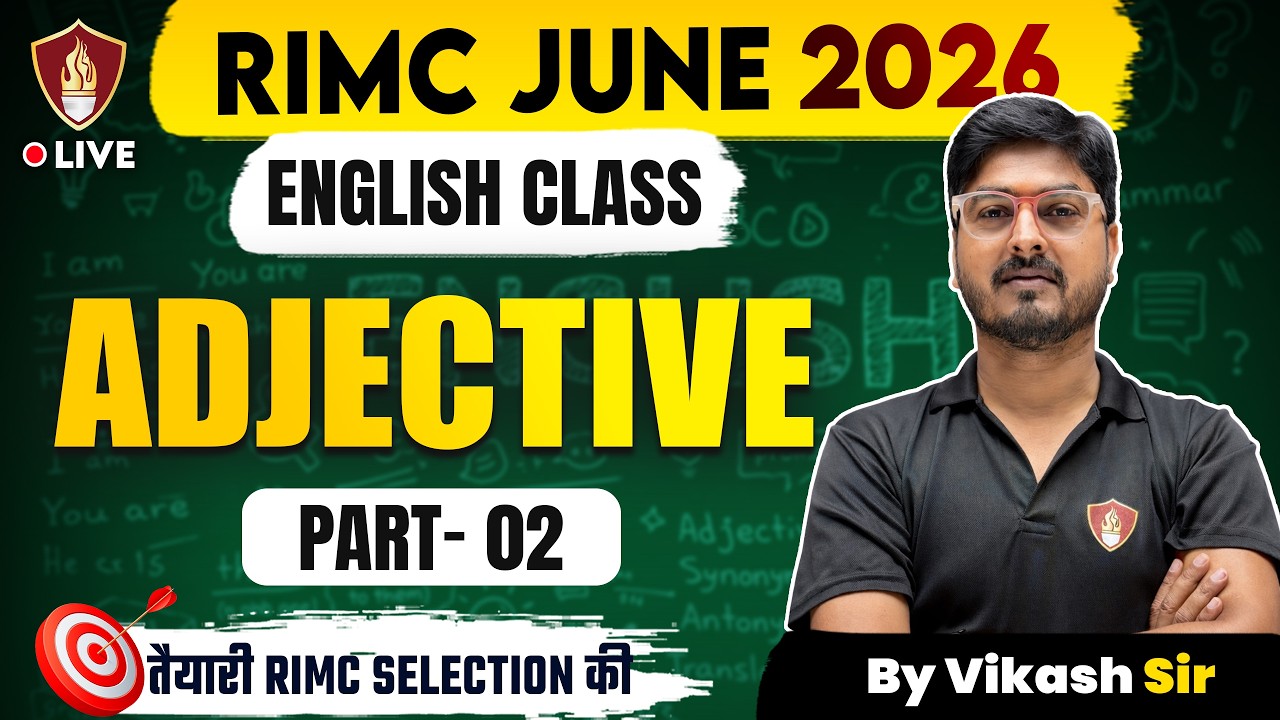 RIMC June 2026 English Class | Master Adjectives for Selection 📚✨| Part 02