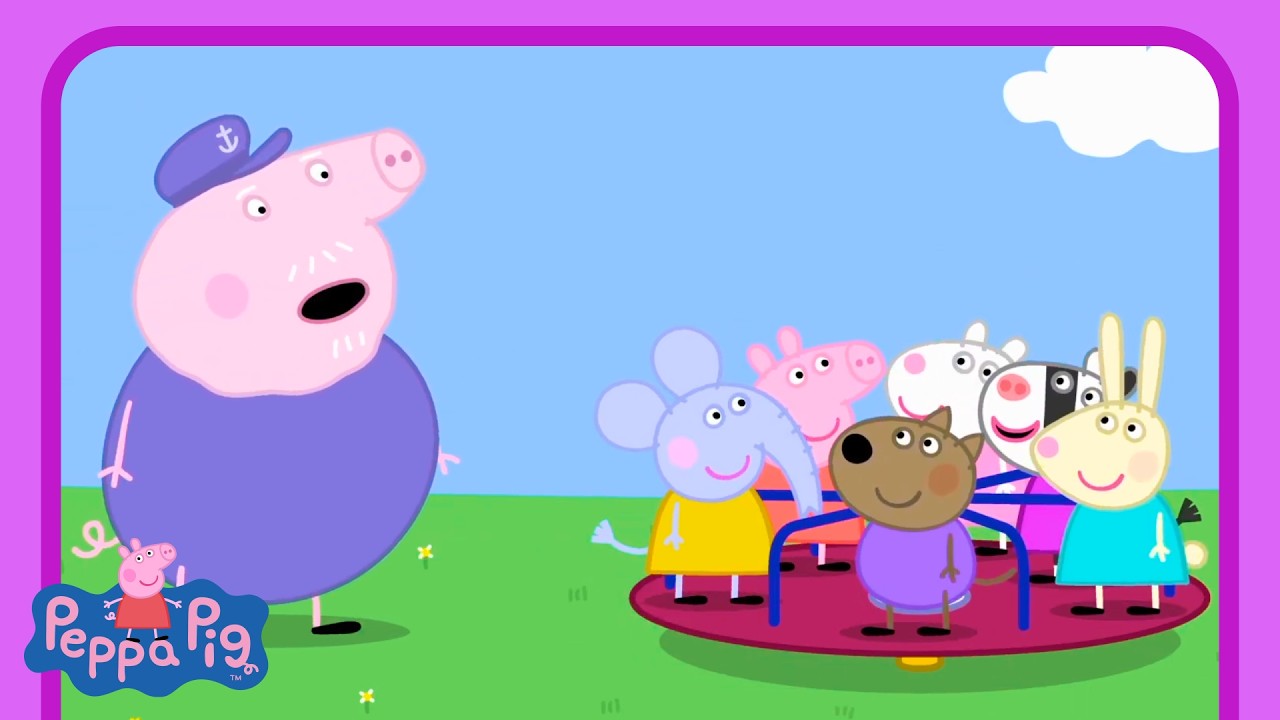 🛝 Zabawa z Dziadkiem Świnką na Placu Zabaw & Przygody na Świeżym Powietrzu! | Peppa Pig