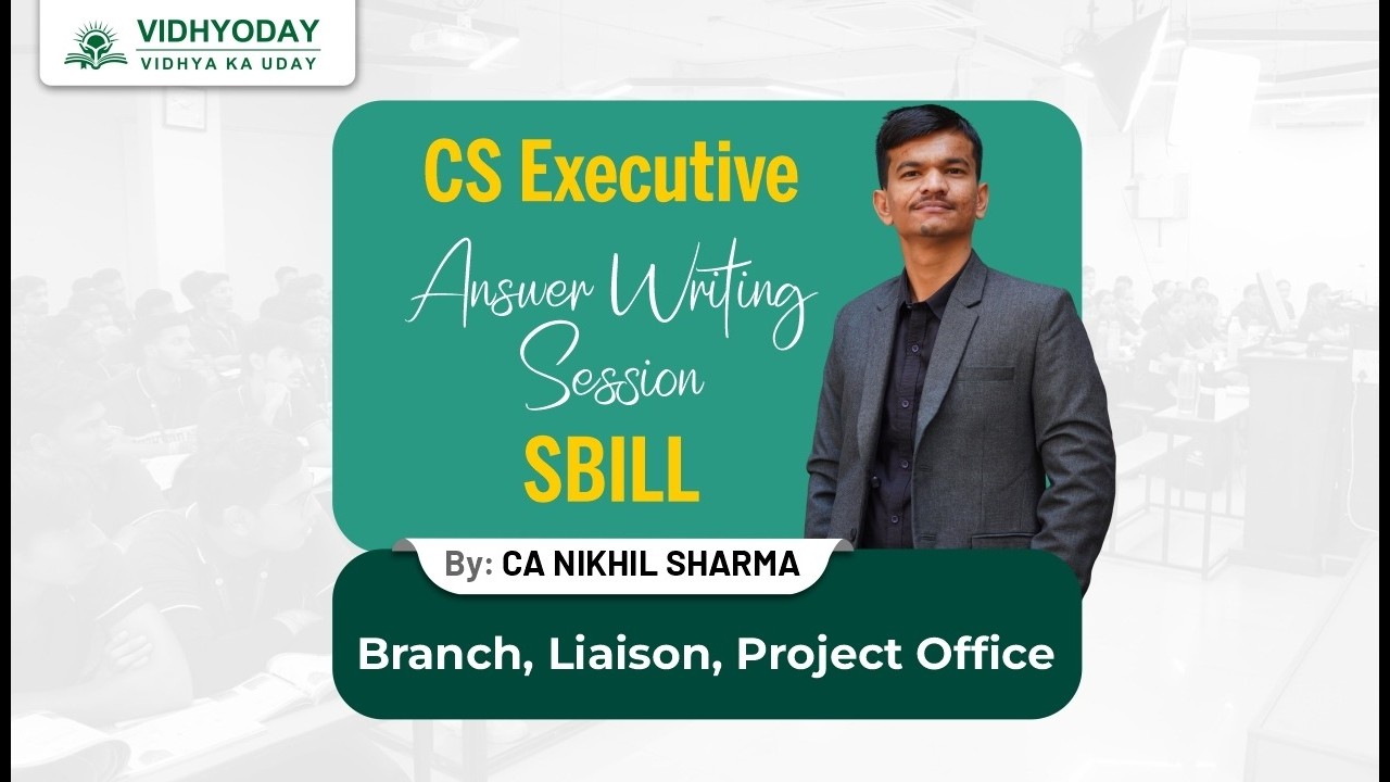 Setting up BO, Po and LO in India I Answer Writing Session I CA Nikhil Sharma I SBILL